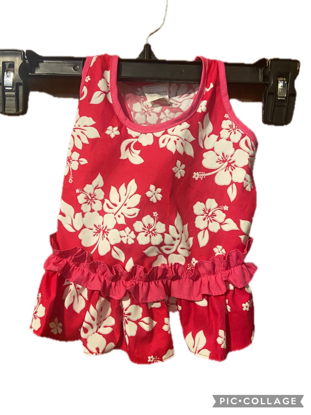 Pink Floral Ruffle Tank Dress for Dogs